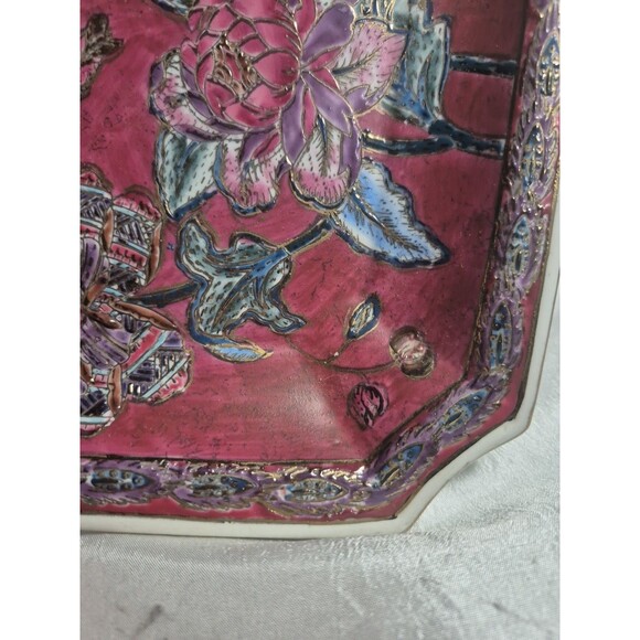 Vintage JC Penney Classic Traditions Porcelain  Asian Style Square Dish Decor - Picture 10 of 14